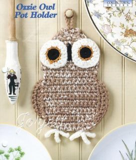 Owl Pot Holder, Crochet Collectors pattern, new!