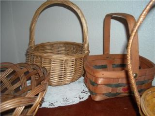 Vintage Lot of 5 Baskets Wicker Wood Weave Gift Storage Flowers Apples