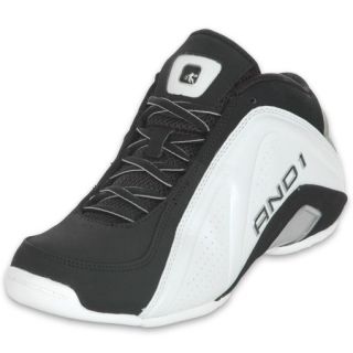AND 1 Mens Amaze Mid Basketball Shoe Black/White