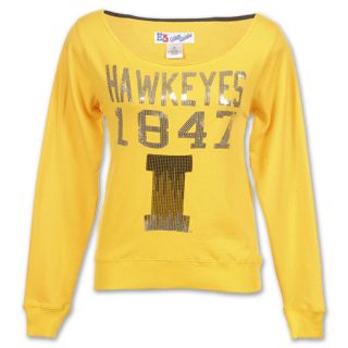 Iowa Hawkeyes NCAA Razzle Dazzle Womens Boatneck Shirt