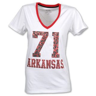 NCAA Arkansas Razorbacks Jungle V Neck Womens Tee Shirt