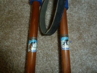 Vintage 190cm Wood Cross Country Skis w/ Bamboo Poles Holmenkollen