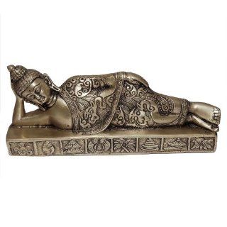 Handcrafted Sleeping Buddha Statue Metal Figurines Home