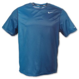 Nike Sublimated Mens Running Tee Shirt Blue Glow