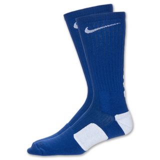 Mens Nike Elite Basketball Crew Socks Blue/White