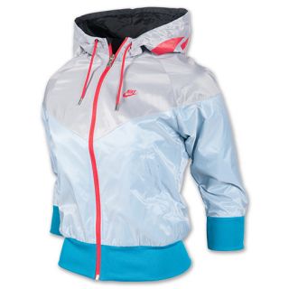 Womens Nike Windrunner Hooded Jacket White/Blue