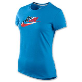 Nike Run Swoosh Womens Tee Shirt Cobalt Blue