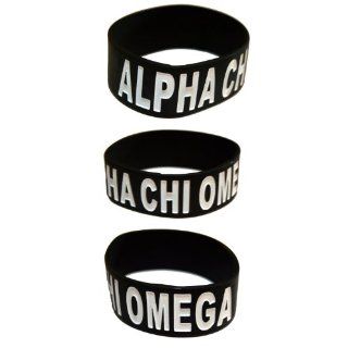 Alpha Chi Omega Silicone One inch Black Wristband   Two