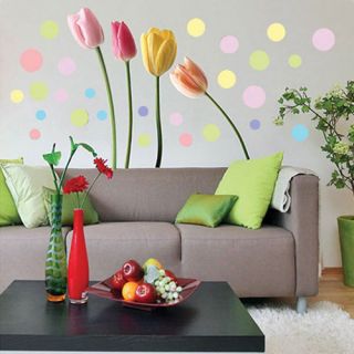 home decor tulip pattern wall sticker paper new