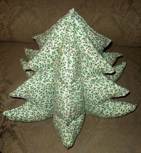 Three Dimensional 3D Centerpiece Fabric Christmas Tree 16x20 White w