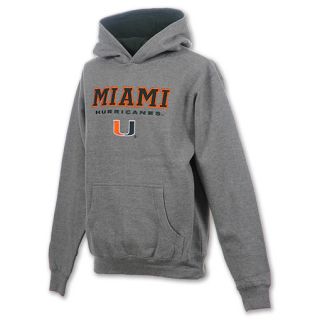 Miami Hurricanes Stack NCAA Youth Hoodie Grey