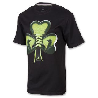 Mens Jordan Lucky One T Shirt Black/Electric Green