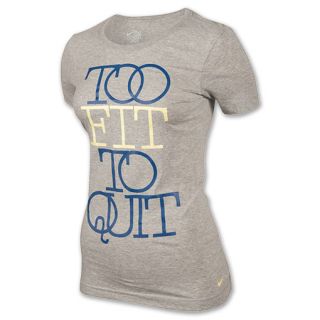 Nike Too Fit To Quit Womens Tee Grey/Blue