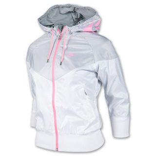 Womens Nike Windrunner Hooded Jacket White/Pink