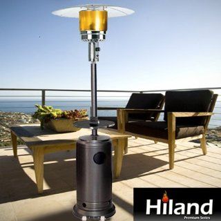 Hammered Steel Patio Heater with Adjustable Table Home