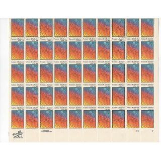 Science & Industry Sheet of 50 x 20 Cent US Postage Stamps