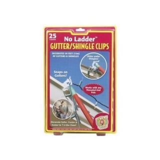 No Ladder Gutter / Shingle Light Clips Xmas Decor 25 Clips (6 Packages