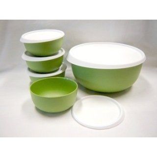 Tupperware BLOSSOM COLLECTION 5 Pc BOWL SET Green NEW