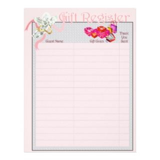 Classic Wedding Memories Gift Register Pages Full Color Flyer