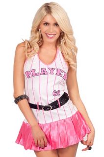 Sexy Halter V Neck Baseball Girl Player 69 Outift Striped
