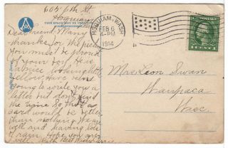 Hoquiam WA 1914 Vintage Postcard Flag Cancel
