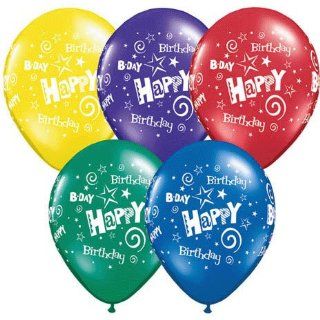 11 Happy Birthday Stars & Swirls (100) Latex Balloons
