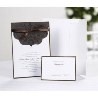 Hortense DIY Brown Mocha Scalloped Top Wrap Wedding Invitation Kit
