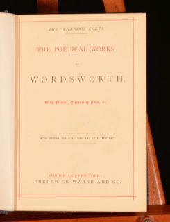 C1892 The Poetical Works of Wordsworth with Memoirs Illustrated