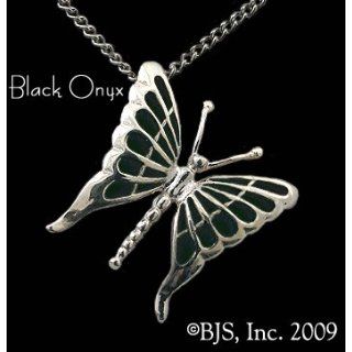 Enameled Butterfly Necklace, Sterling Silver, 24 long