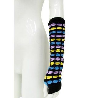 Black with Blue/Purple/Yellow Ribboned Arm Warmers