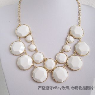  white Baublebox circles reversible bib necklace,Hot Baublebox Necklace