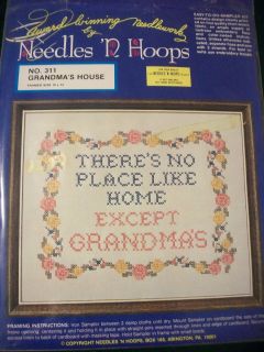 Needles N Hoops Grandmas House Stamped Cross Stitch Kit Size 10 x
