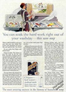 1928 Chipso Household Soap Nice Color Print Ad