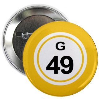 BINGO BALL G49 FORTY NINE YELLOW 2.25 inch Pinback Button