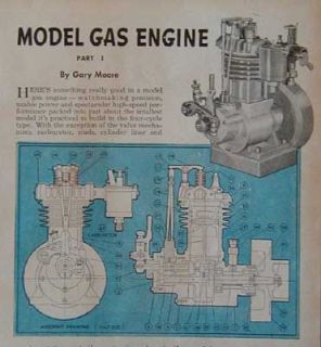 Model Gas Engine 4 Cycle High Speed 1946 How to Build Plans Aluminum