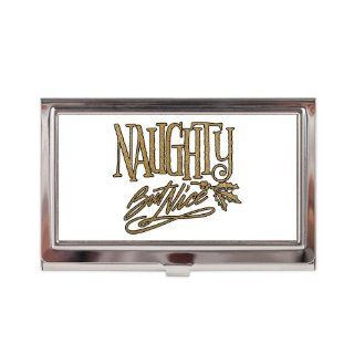 Business Card Case Holder Christmas Naughty But Nice for