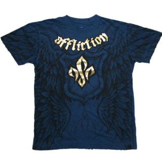 GSP Wings S/S Mens T shirt in Blue by Affliction Clothing