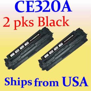 2pks Black Toner Cartridges for HP CE320A 128A LaserJet CP1525