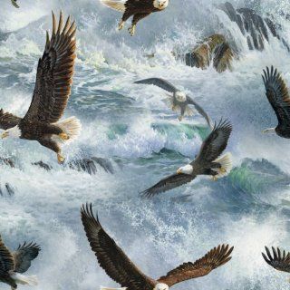 Springs Creative Quest of The Hunter Eagle Flight Fabric