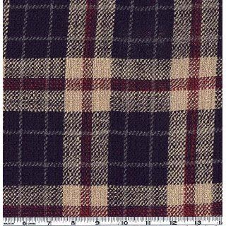60 Wide Wool Blend Suiting Plaid Camel/Black Fabric By