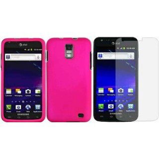 Hot Pink Hard Case Cover+LCD Screen Protector for Samsung