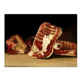 Still life of Sheeps Ribs and Head Finest LAMINATED Print