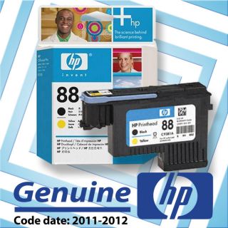 New Genuine Black Yellow HP 88 Printhead C9381A L7500