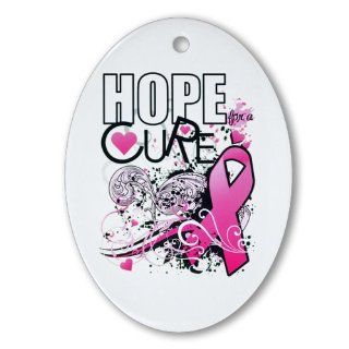 Ornament (Oval) Cancer Hope for a Cure   Pink Ribbon