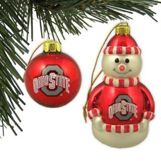 OHIO STATE BUCKEYES OFFICIAL SNOWMAN GLASS CHRISTMAS