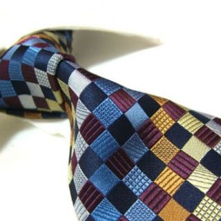  Towergem Seven Fold Handmade 100% Silk Tie Mixed Color Check Clothing
