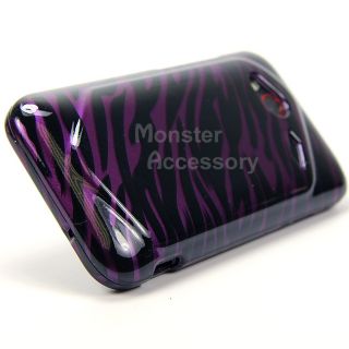 Purple Zebra Hard Case Snap On Cover For HTC DROID Incredible 4G LTE