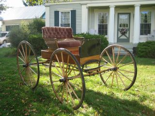 Horse Drawn Wicker Seat Carriage Buggy Cart Nicely Restored