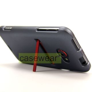 Gunmetal Grey Rubberized Hard Case Cover for HTC EVO 4G LTE One Sprint