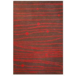 Acura Rugs CT 112 Contempo Brown / Red Contemporary Rug
